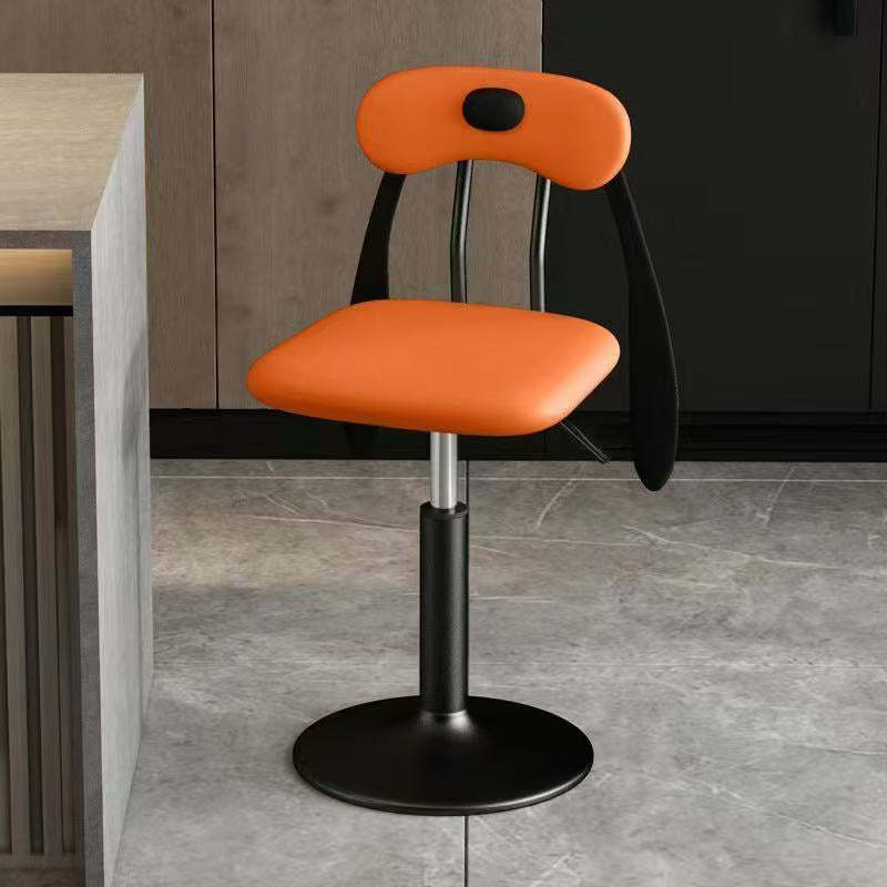 Puppy Shape Leather Steel Bar Stool — Tall / Dark Gray