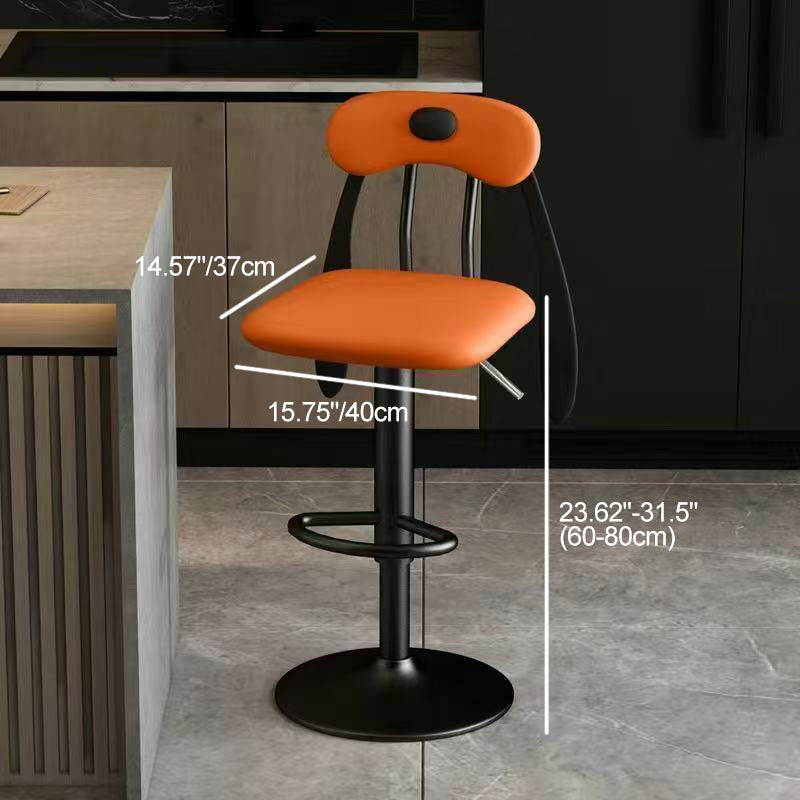 Puppy Shape Leather Steel Bar Stool — Short / Matcha Green