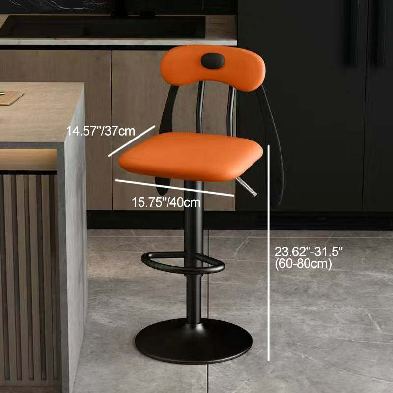 Puppy Shape Leather Steel Bar Stool — Short / Matcha Green