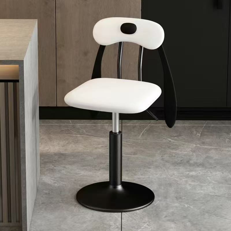 Puppy Shape Leather Steel Bar Stool — Short / Black