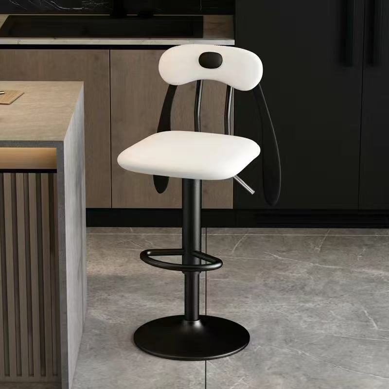 Puppy Shape Leather Steel Bar Stool — Tall / Black