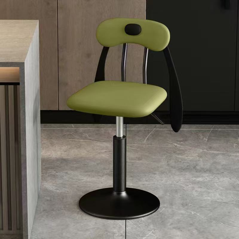 Puppy Shape Leather Steel Bar Stool — Tall / Orange
