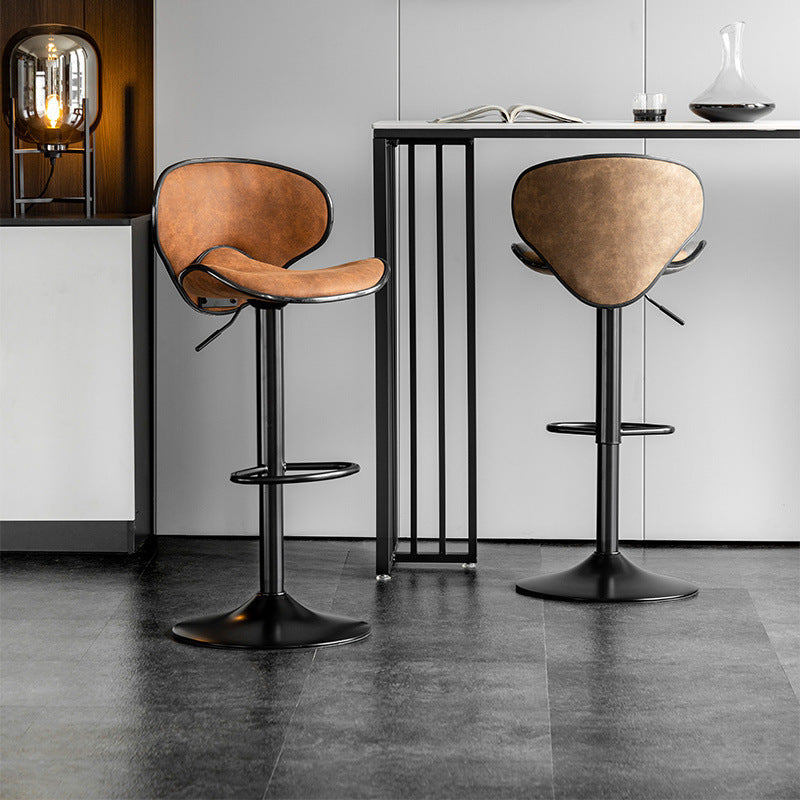 Scandinavian Tech Fabric Iron Bar Stool — Smoke Gray