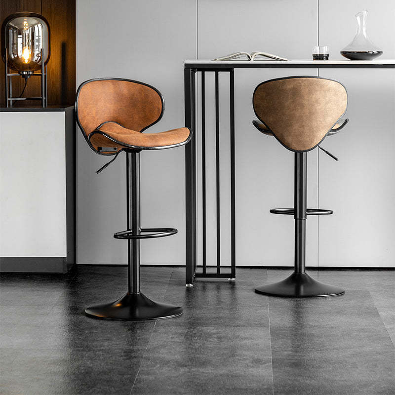 Scandinavian Tech Fabric Iron Bar Stool — Smoke Gray