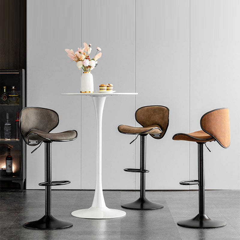 Scandinavian Tech Fabric Iron Bar Stool — Brown