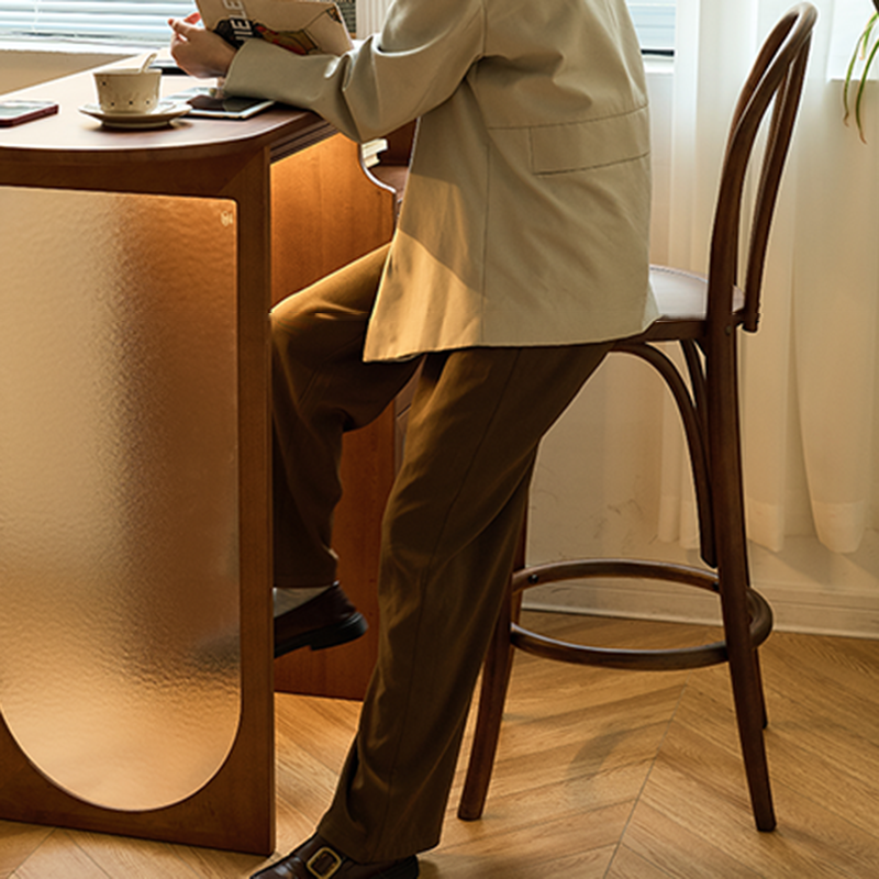 Japanese Curve Beech Bar Stool