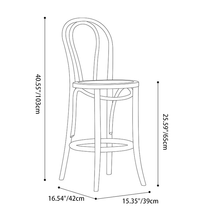 Japanese Curve Beech Bar Stool