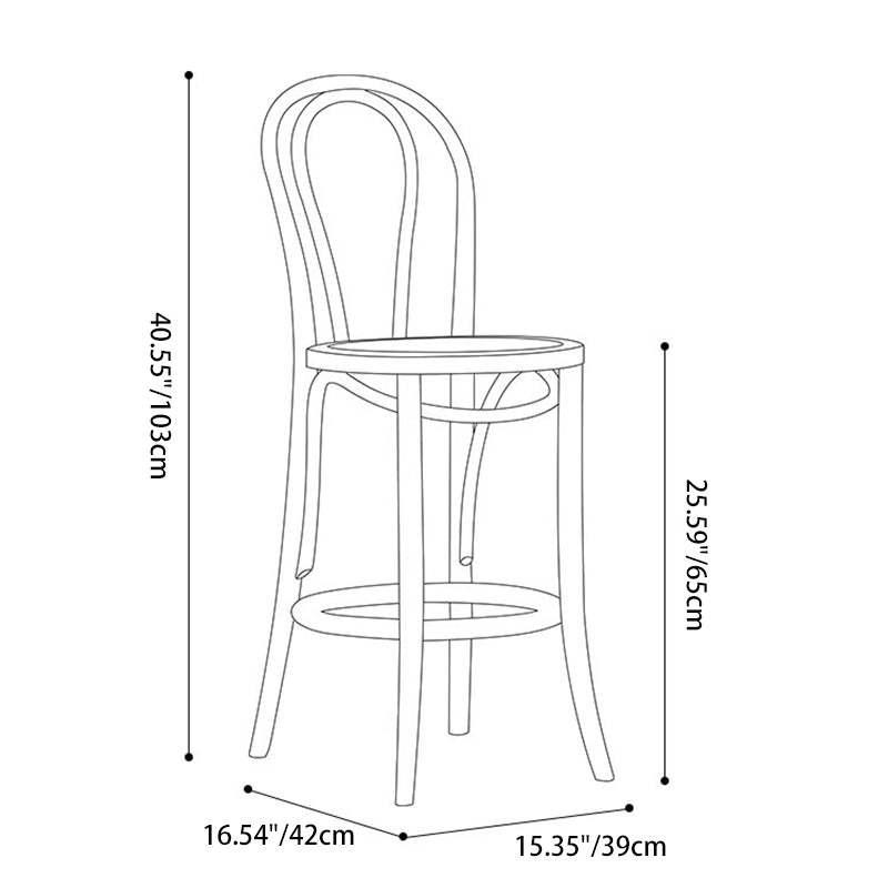 Japanese Curve Beech Bar Stool