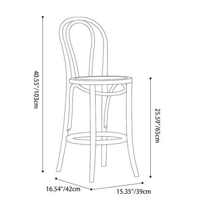 Japanese Curve Beech Bar Stool