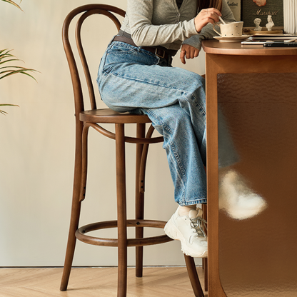 Japanese Curve Beech Bar Stool
