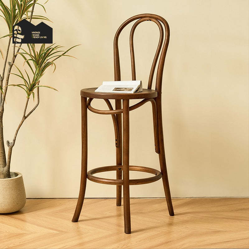 Japanese Curve Beech Bar Stool