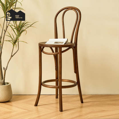 Japanese Curve Beech Bar Stool