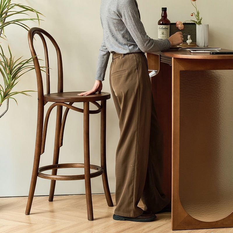 Japanese Curve Beech Bar Stool