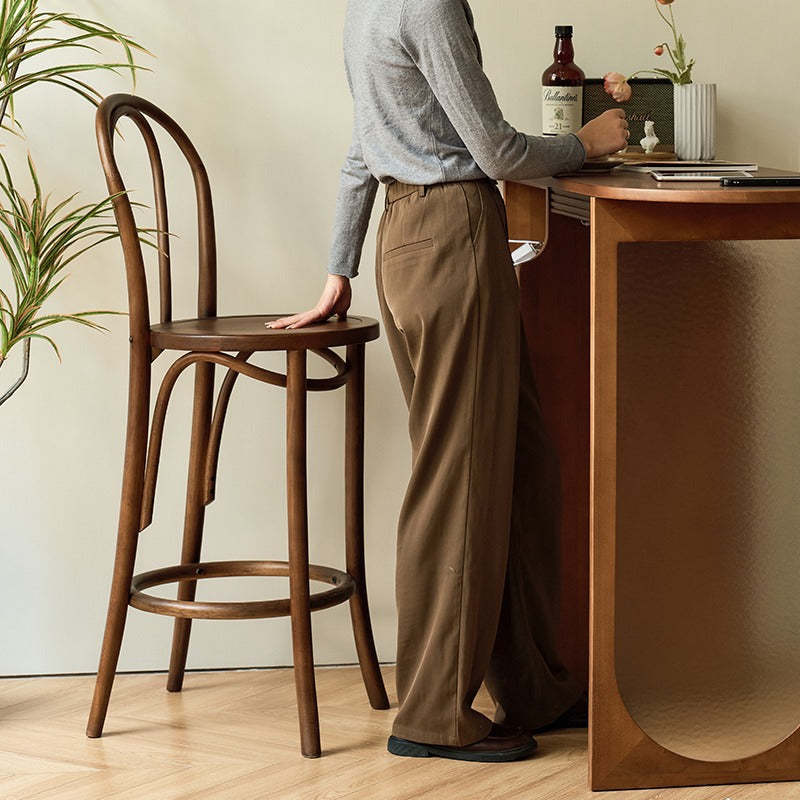 Japanese Curve Beech Bar Stool