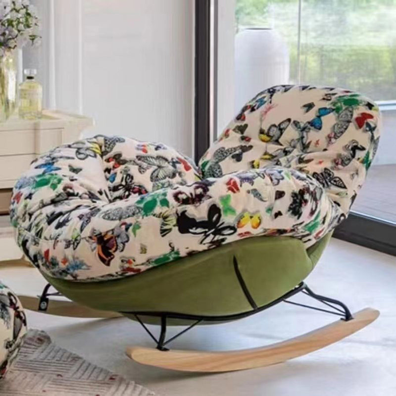 Nordic Flannelette Iron Wood Curved Recliner
