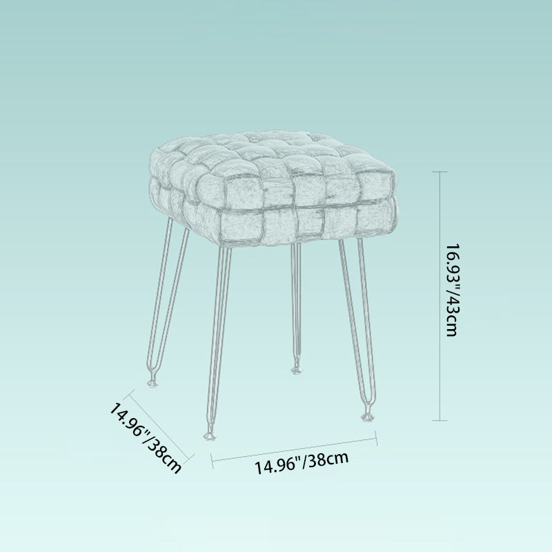 Nordic Flannelette Steel Cotton Footstool — Blue