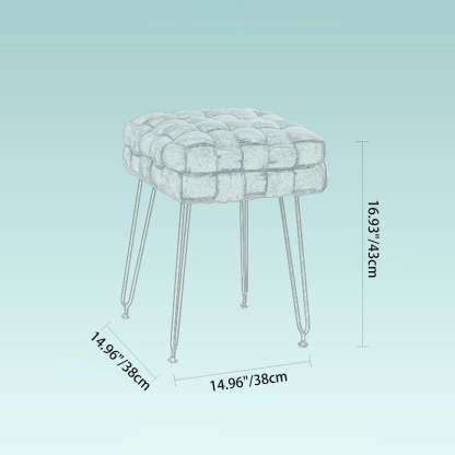 Nordic Flannelette Steel Cotton Footstool — Blue
