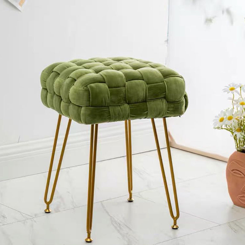 Nordic Flannelette Steel Cotton Footstool — Green