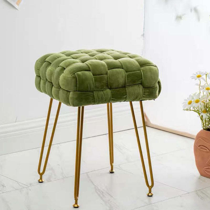 Nordic Flannelette Steel Cotton Footstool — Green