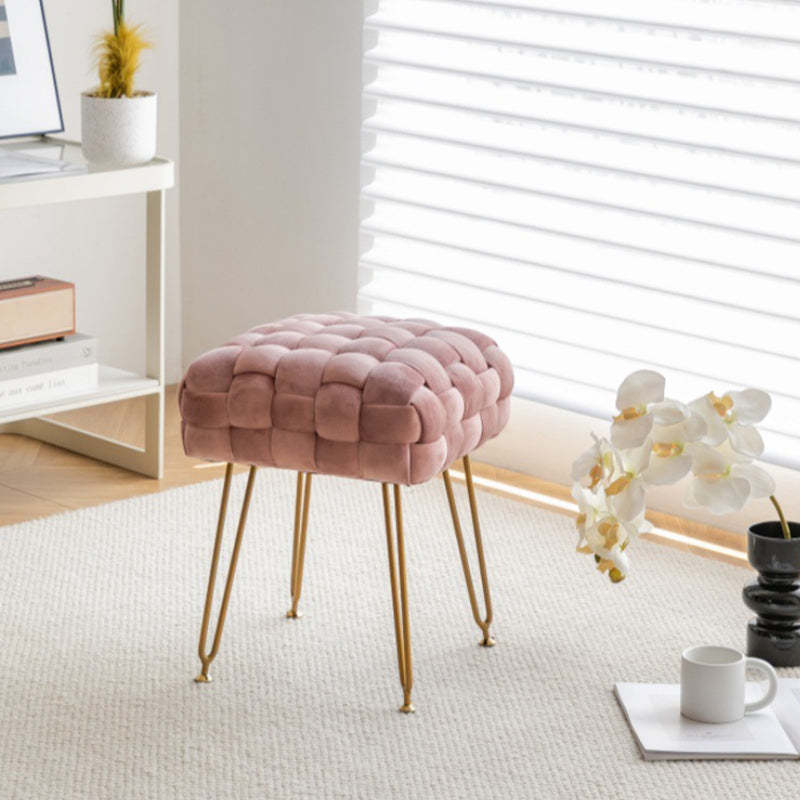 Nordic Flannelette Steel Cotton Footstool — Pink