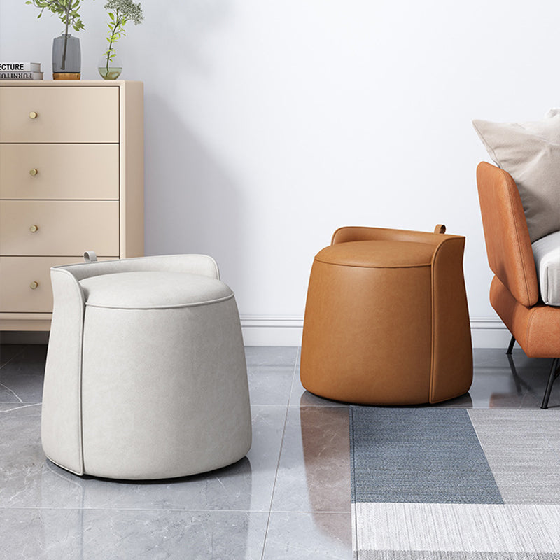 Nordic Tech Fabric Rotatable Backless Vanity Stool