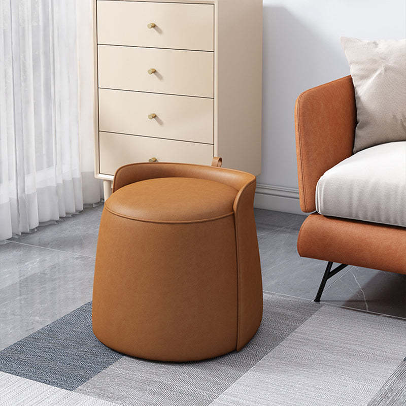 Nordic Tech Fabric Rotatable Backless Vanity Stool — Rotatable / Light Pink