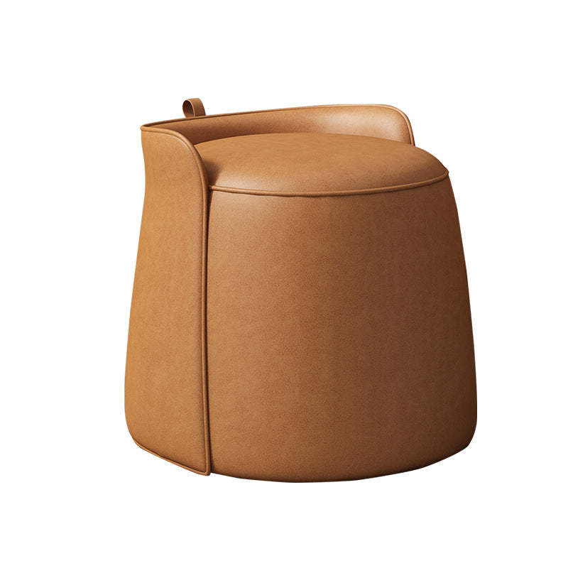 Nordic Tech Fabric Rotatable Backless Vanity Stool — Rotatable / Army Green