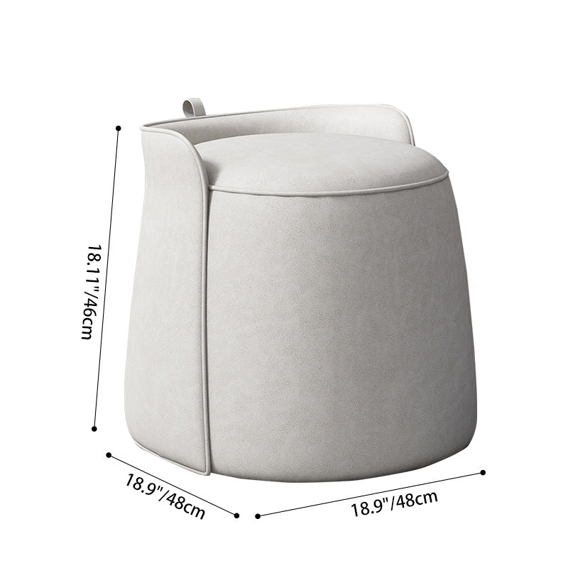 Nordic Tech Fabric Rotatable Backless Vanity Stool — Non-rotatable / Blue