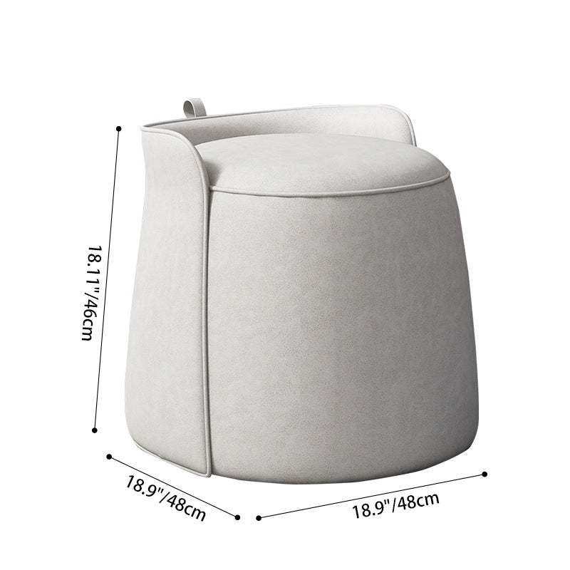 Nordic Tech Fabric Rotatable Backless Vanity Stool — Non-rotatable / Blue