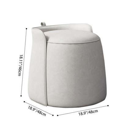 Nordic Tech Fabric Rotatable Backless Vanity Stool — Non-rotatable / Blue