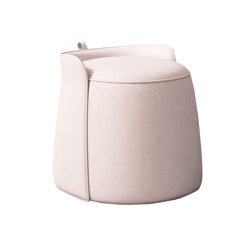 Nordic Tech Fabric Rotatable Backless Vanity Stool — Rotatable / Blue