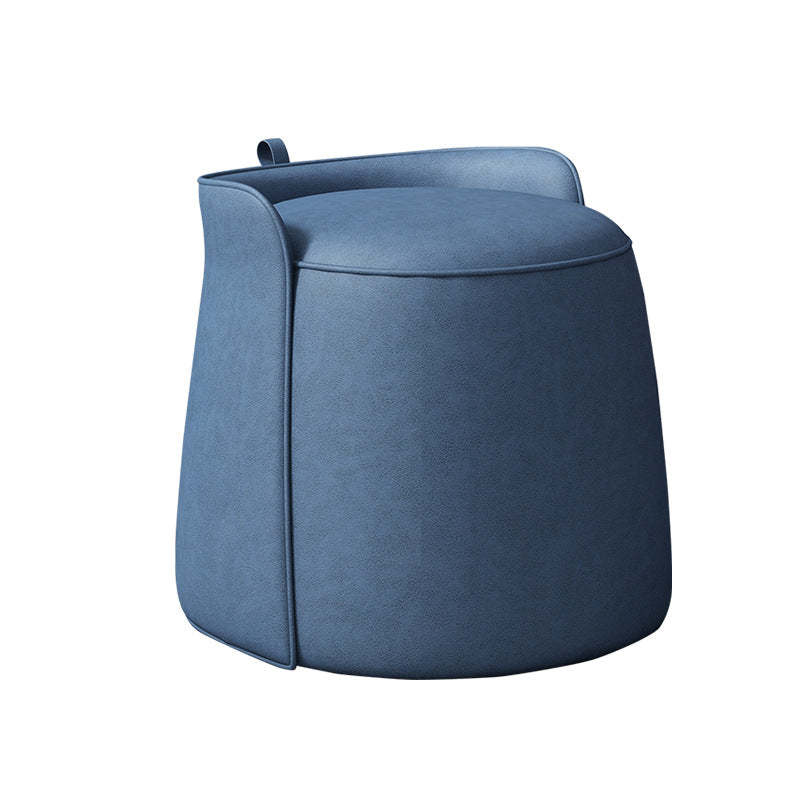 Nordic Tech Fabric Rotatable Backless Vanity Stool — Rotatable / Smoky Green