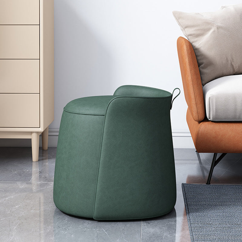 Nordic Tech Fabric Rotatable Backless Vanity Stool — Non-rotatable / Orange