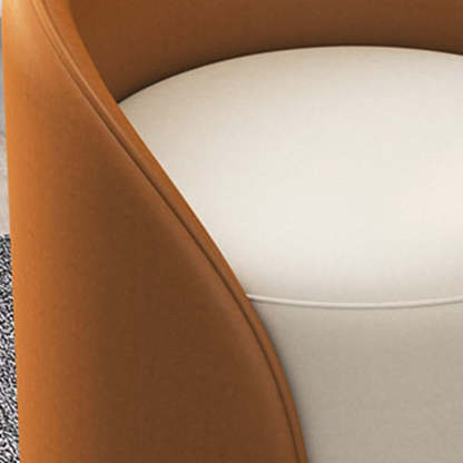 Nordic Cylinder Leather Wood Vanity Stool