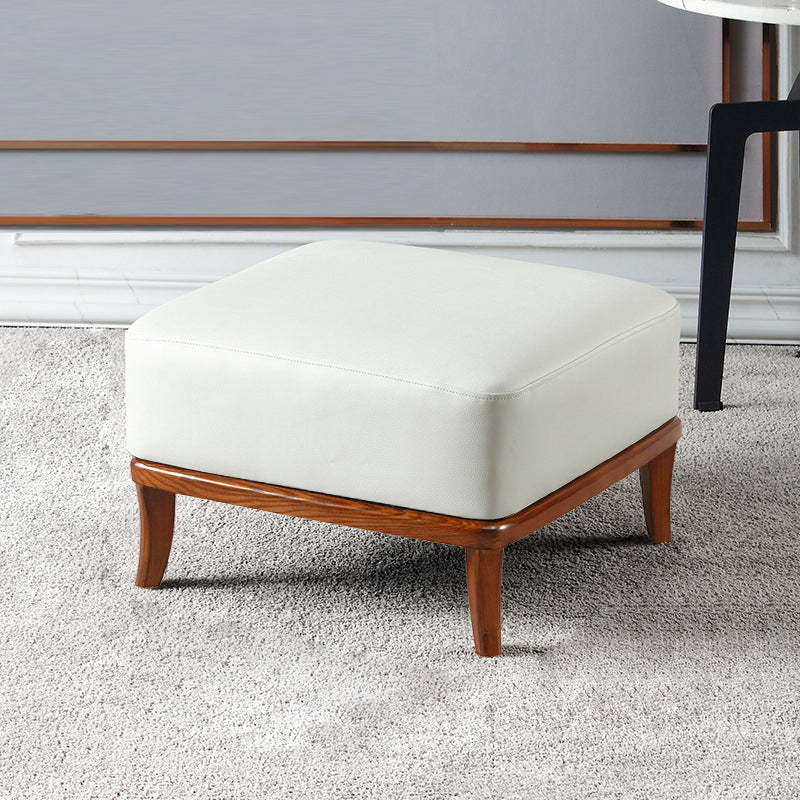 Nordic Leather Ash Backless Footstool