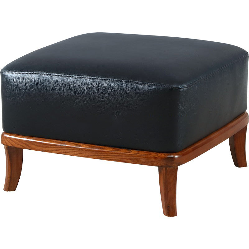 Nordic Leather Ash Backless Footstool