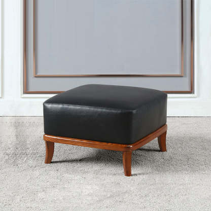Nordic Leather Ash Backless Footstool