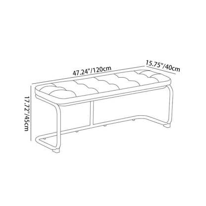 French Geometry Leather Iron Bench