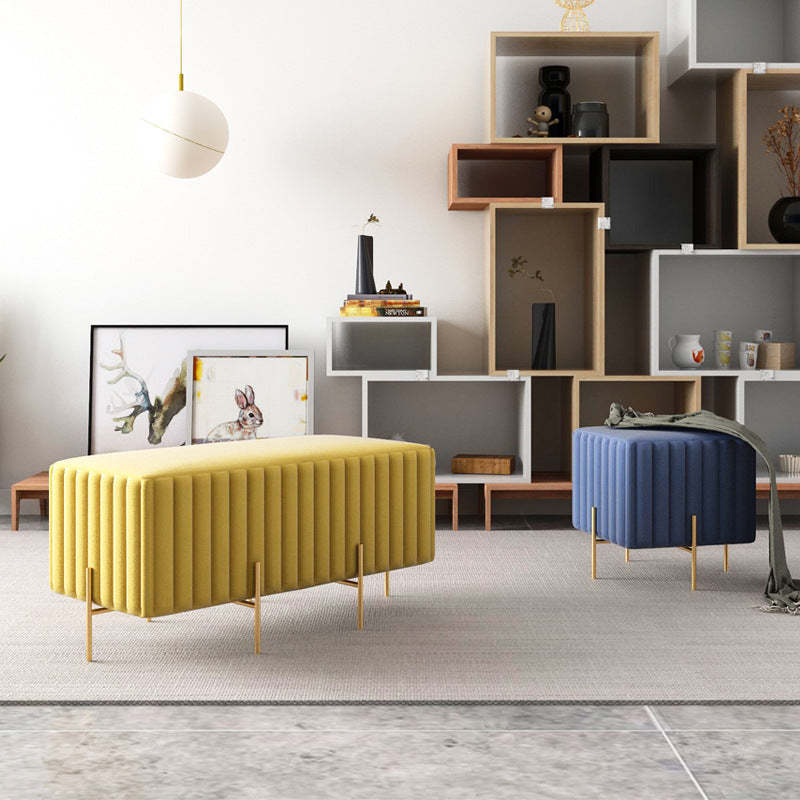 Nordic Iron Flannelette Footstool — Short / Yellow