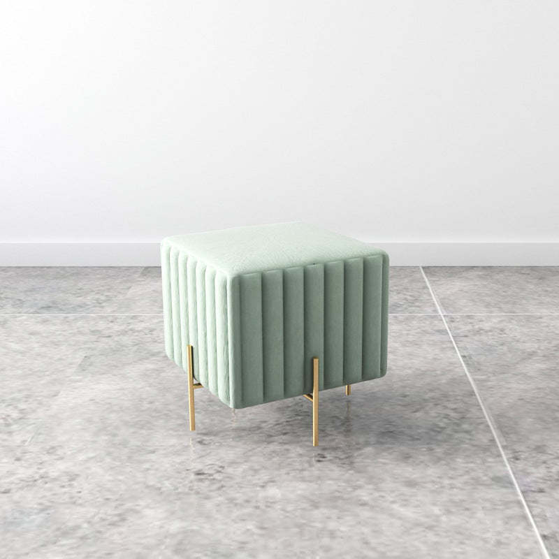 Nordic Iron Flannelette Footstool — Long / Light Green