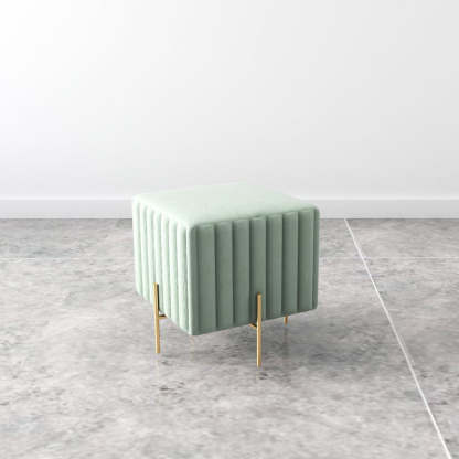 Nordic Iron Flannelette Footstool — Long / Light Green