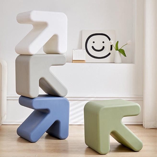 Arrow-Shape Footstool — Red
