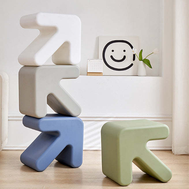 Arrow-Shape Footstool — Red