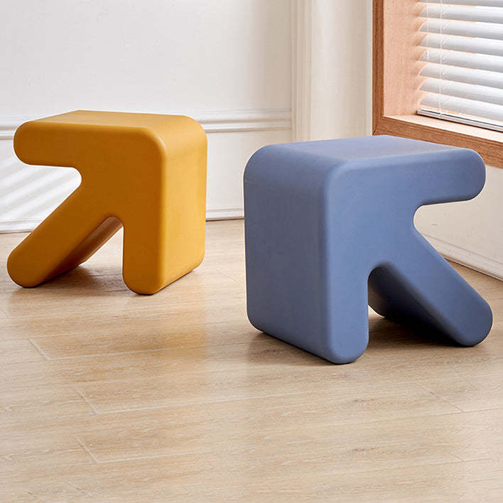 Arrow-Shape Footstool — Gray Blue