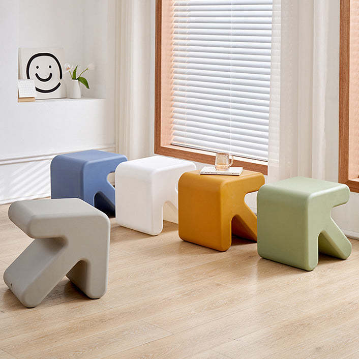Arrow-Shape Footstool — White