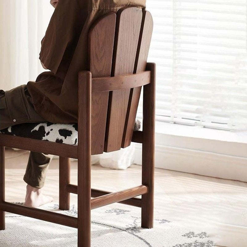French Peacock-Back Fabric Solid Wood Vanity Stool