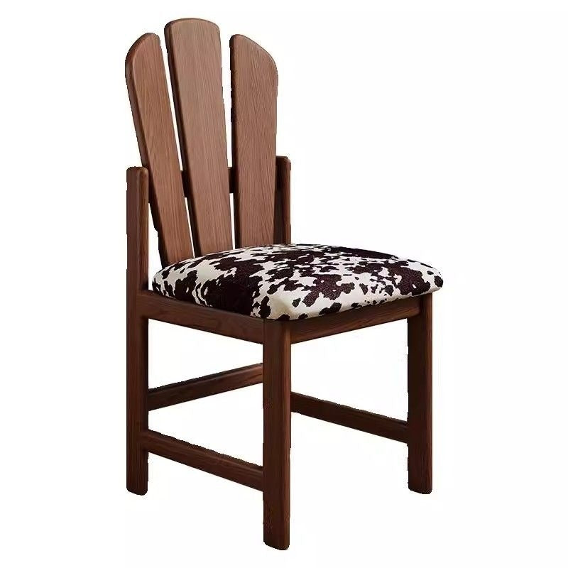 French Peacock-Back Fabric Solid Wood Vanity Stool