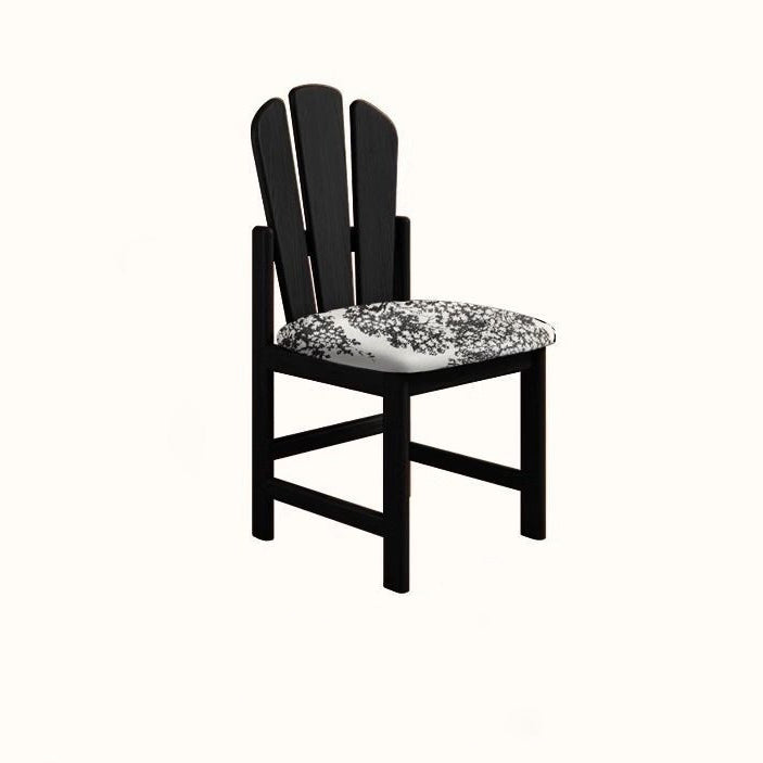 French Peacock-Back Fabric Solid Wood Vanity Stool