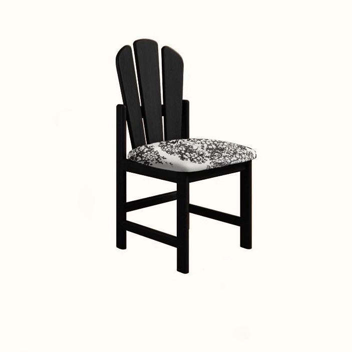 French Peacock-Back Fabric Solid Wood Vanity Stool