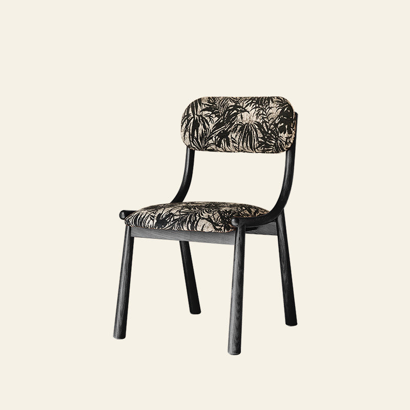 French Curve Fabric Ash Wood Dining Chair